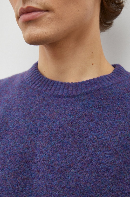 Samsoe Samsoe sweter wełniany BUTLER M17422206 granatowy