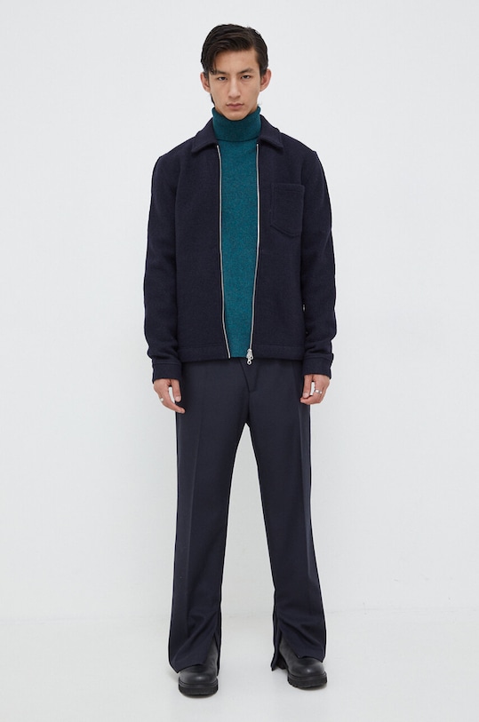 Vlněný svetr Samsoe Samsoe ISAK tyrkysová M10000008