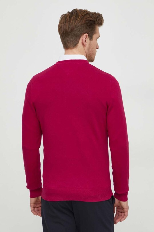 Îmbrăcăminte Tommy Hilfiger pulover de bumbac MW0MW32022 burgundia