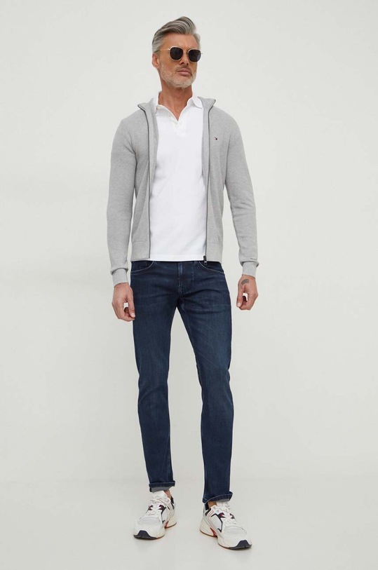 Tommy Hilfiger cardigan in cotone MW0MW33513 grigio SS24