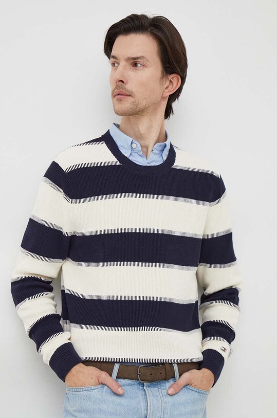 Bavlnený sveter Tommy Hilfiger bavlna tmavomodrá MW0MW33517