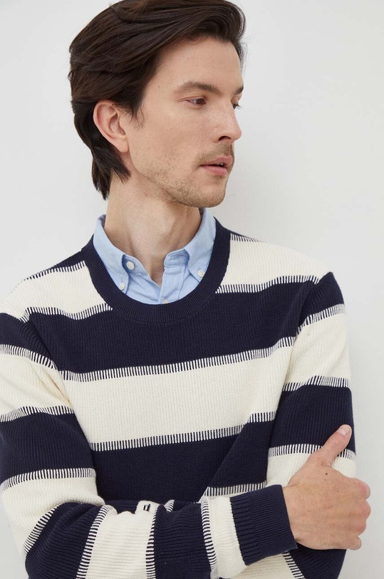 Bavlnený sveter Tommy Hilfiger tmavomodrá MW0MW33517