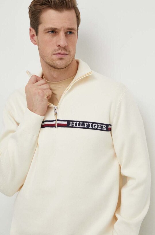 Tommy Hilfiger maglione a lupetto beige MW0MW33508
