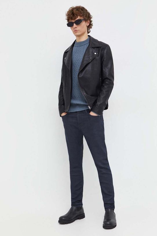 G-Star Raw sweter wełniany D23939.D447 niebieski SS24