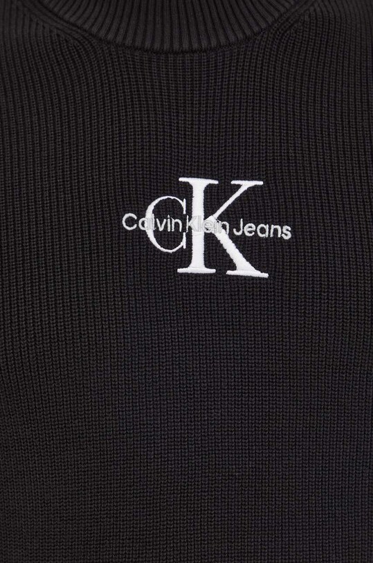 Bombažen pulover Calvin Klein Jeans J30J324599 črna