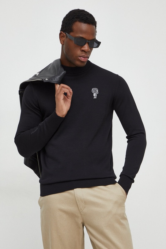 Karl Lagerfeld sweter aplikacja czarny 541304.655089