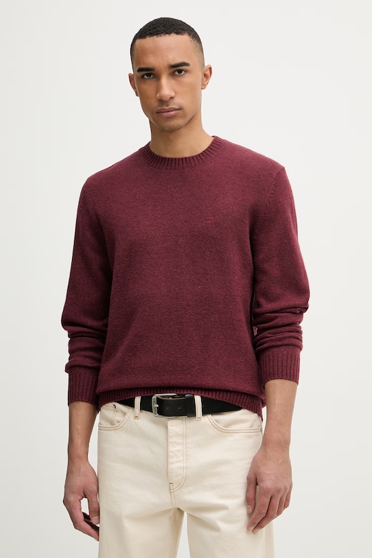 Levi's svetr pánský s vlnou burgundské A4320