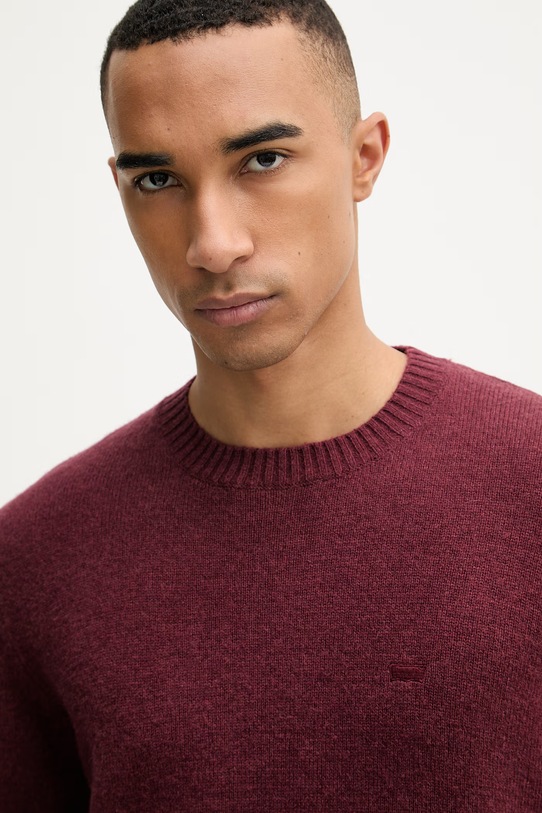 Levi's svetr pánský s vlnou burgundské A4320