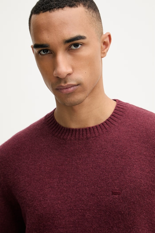 Levi's svetr pánský s vlnou burgundské A4320