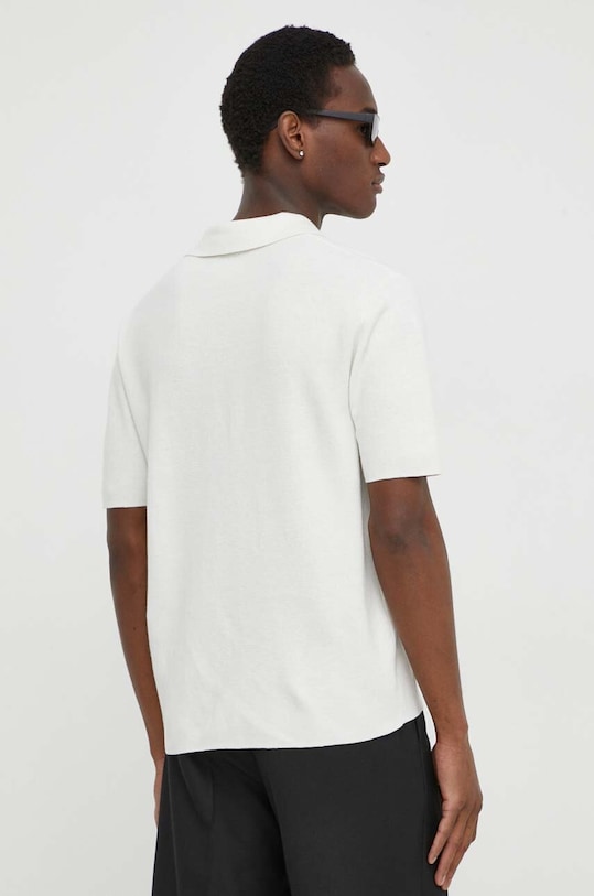 Odzież Tiger Of Sweden polo z domieszką lnu Maelon T72307002 beżowy