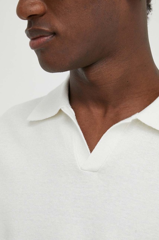 Tiger Of Sweden polo z domieszką lnu Maelon T72307002 beżowy