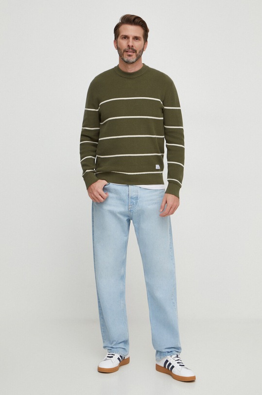 Βαμβακερό πουλόβερ Pepe Jeans MAX PM702399 πράσινο SS24