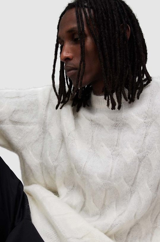 AllSaints sweter z wełną Kosmic MK110Z beżowy