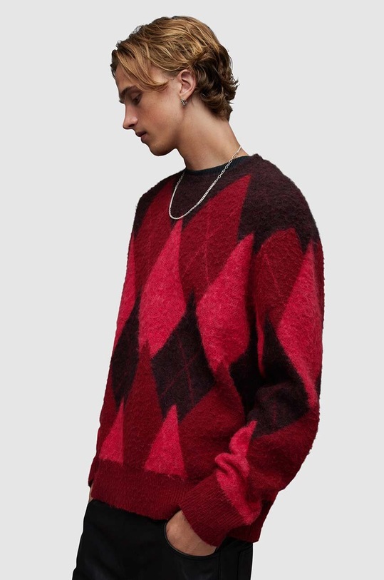 Odzież AllSaints sweter wełniany Harley MK127Z czerwony