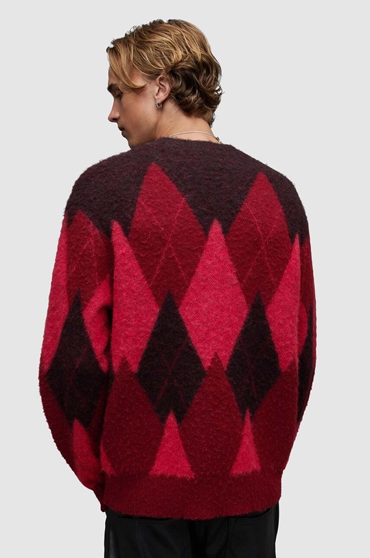 AllSaints sweter wełniany Harley czerwony MK127Z
