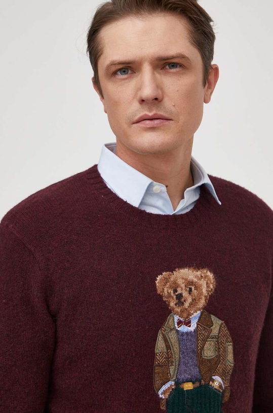 Polo Ralph Lauren sweter wełniany 710918804 bordowy SS24