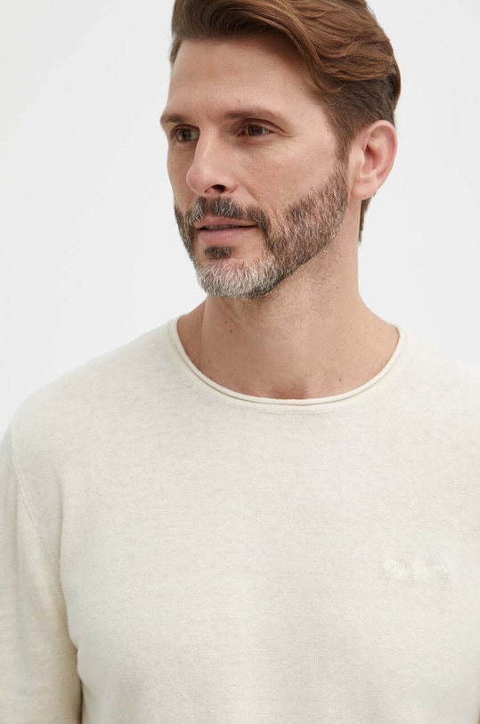 Pepe Jeans sweter lniany MILLER beżowy PM702422