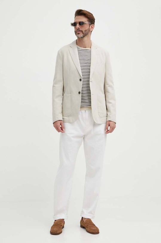 Pepe Jeans sweter lniany MYSTIC PM702423 beżowy SS24