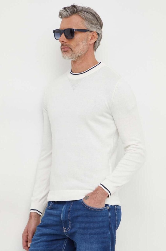 Pepe Jeans sweter bawełniany Mike bawełna biały PM702429