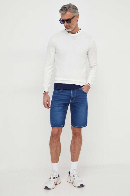 Pepe Jeans sweter bawełniany Mike PM702429 biały SS24