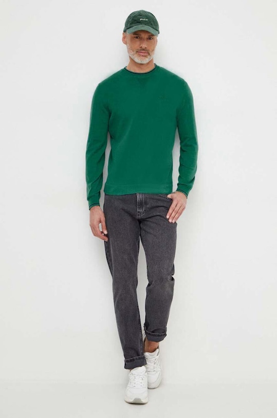 Pepe Jeans sweter bawełniany Mike PM702429 zielony SS24