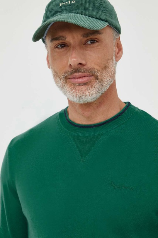 Pepe Jeans sweter bawełniany Mike zielony PM702429