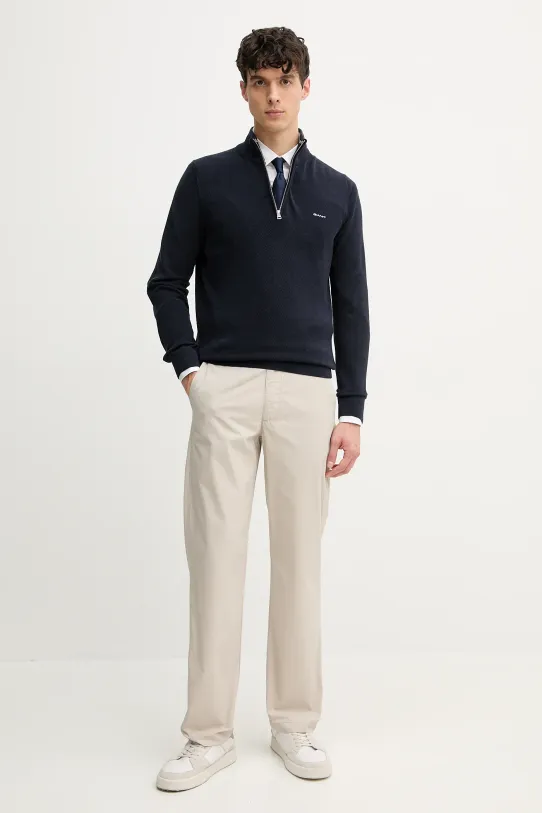 Gant sweter bawełniany 8040523 granatowy SS25