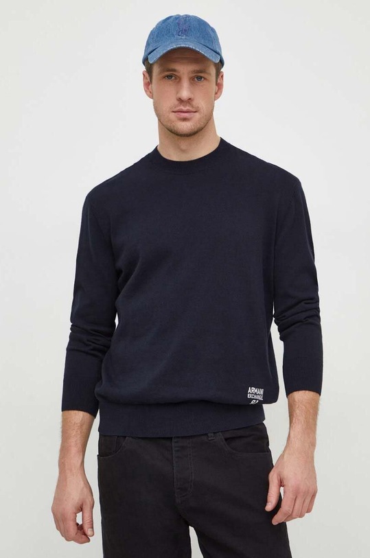 Odzież Armani Exchange sweter bawełniany 3DZM6A.ZMQ7Z granatowy
