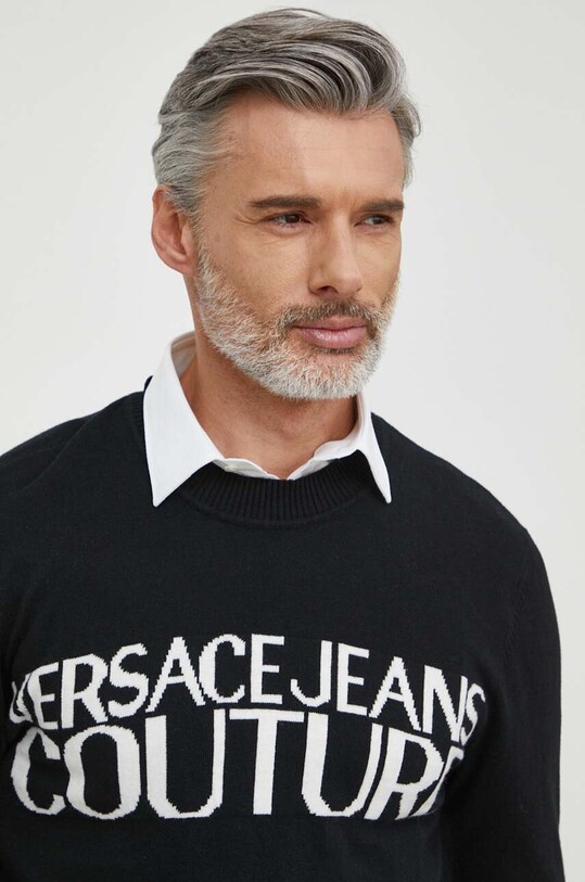 Пуловер с кашмир Versace Jeans Couture черен 76GAFM01.CM06H