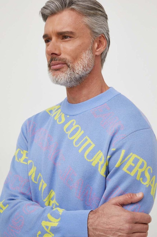 Versace Jeans Couture sweter niebieski 76GAFM50.CMN35