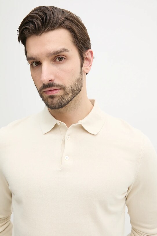 BOSS sweter bawełniany beżowy 50506025