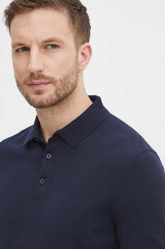 Bavlnený sveter BOSS tmavomodrá 50506025