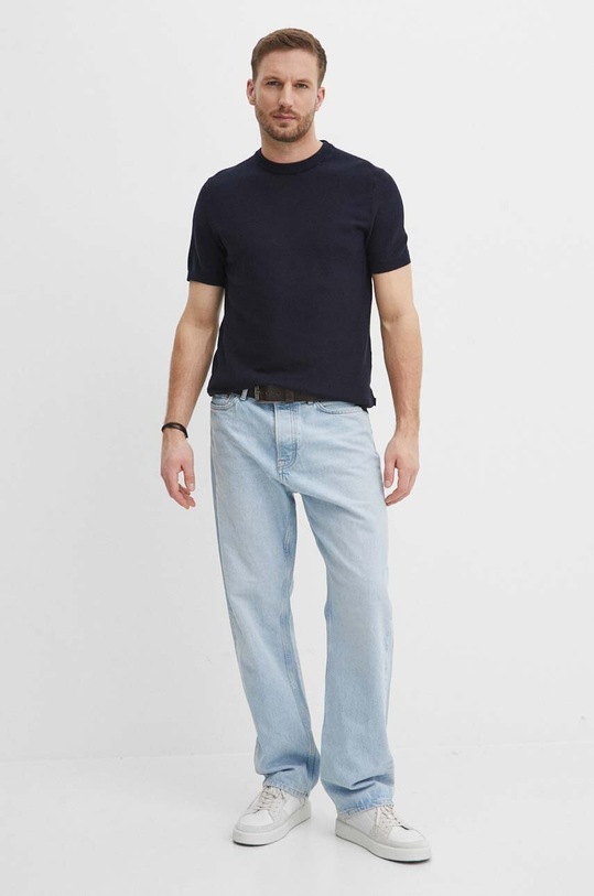 BOSS t-shirt 50511762 granatowy SS24