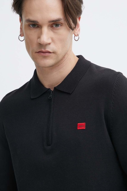 HUGO sweter bawełniany czarny 50510394