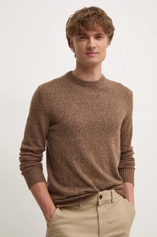 United Colors of Benetton pulover din amestec de lana maro 1235U1N67