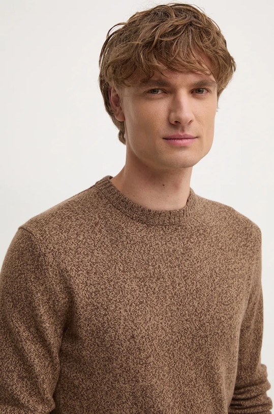 United Colors of Benetton sweter z domieszką wełny brązowy 1235U1N67