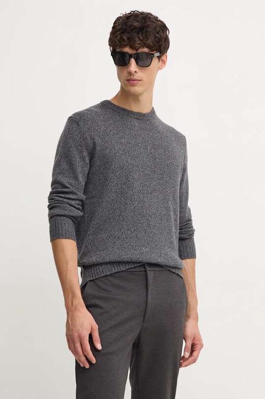 Свитер с примесью шерсти United Colors of Benetton серый 1235U1N67
