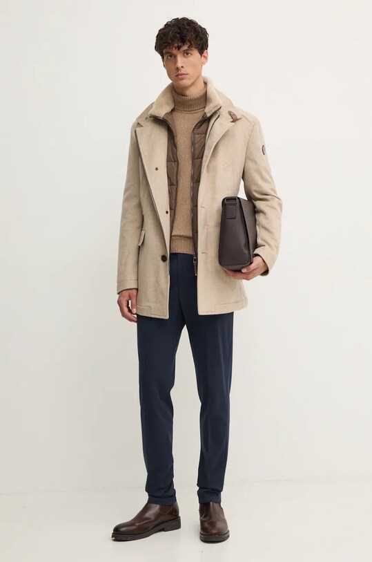 Svetr z vlněné směsi United Colors of Benetton 1235U2522 béžová NC24