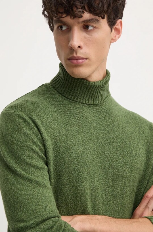 Svetr z vlněné směsi United Colors of Benetton zelená 1235U2522