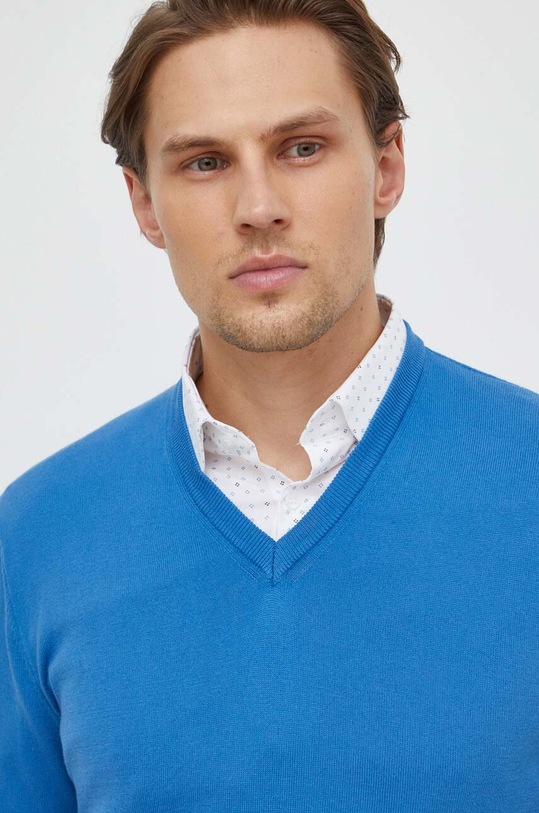 Odzież United Colors of Benetton sweter bawełniany 1098U4486 niebieski