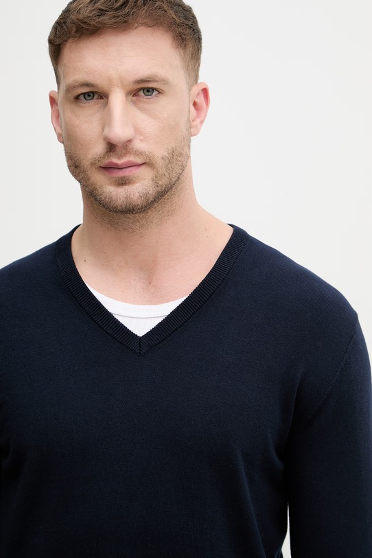 United Colors of Benetton sweter męski bawełniany granatowy 1098U4486