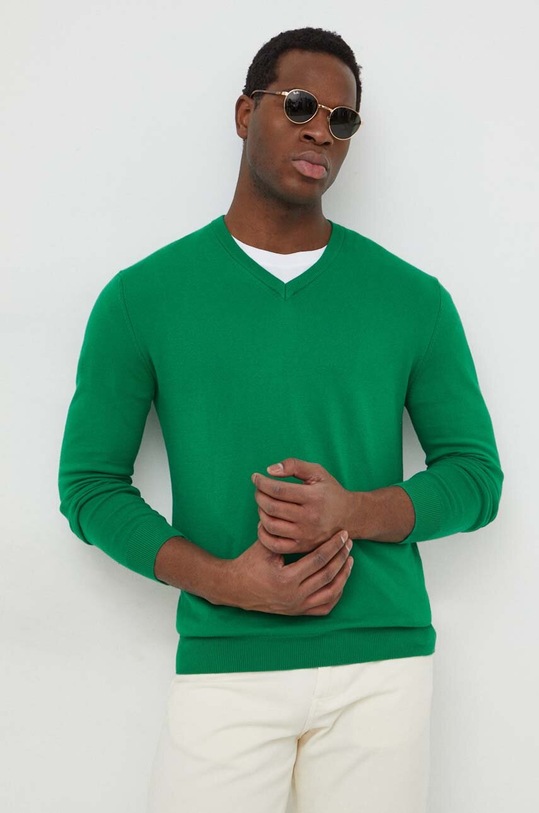 Bavlnený sveter United Colors of Benetton bavlna zelená 1098U4486