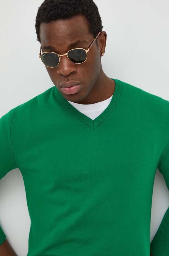 Bavlnený sveter United Colors of Benetton zelená 1098U4486