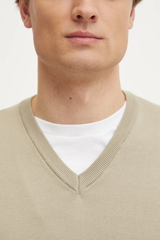 Βαμβακερό πουλόβερ United Colors of Benetton 1098U4486 πράσινο