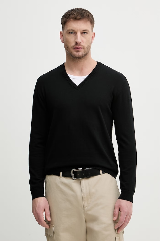 United Colors of Benetton sweter męski bawełniany czarny 1098U4486