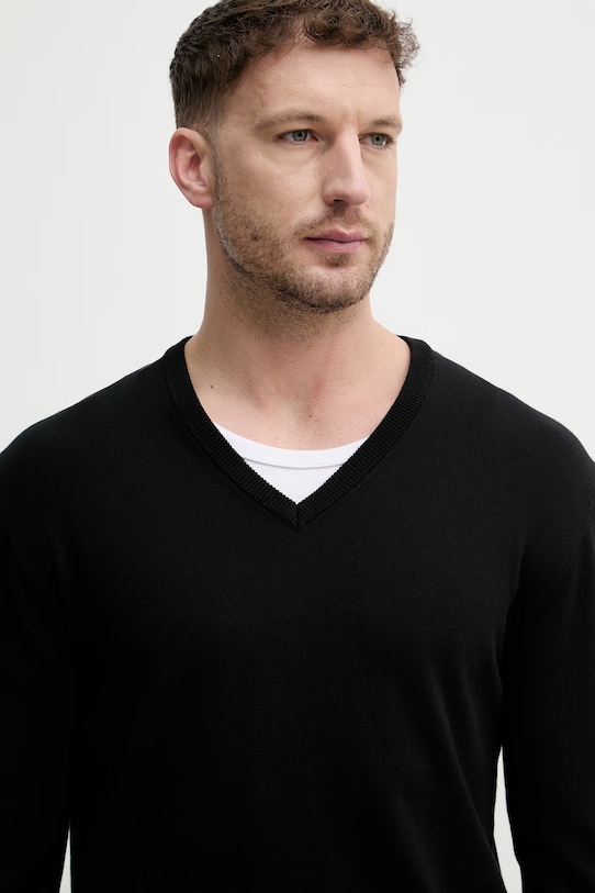 United Colors of Benetton sweter męski bawełniany czarny 1098U4486