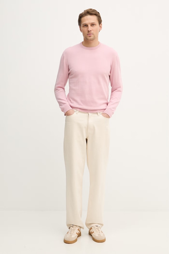 United Colors of Benetton pulover de bumbac 1098U1I76 roz AA00