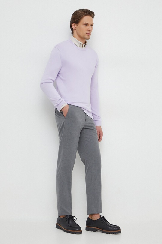 United Colors of Benetton sweter bawełniany 1098U1I76 fioletowy AA00