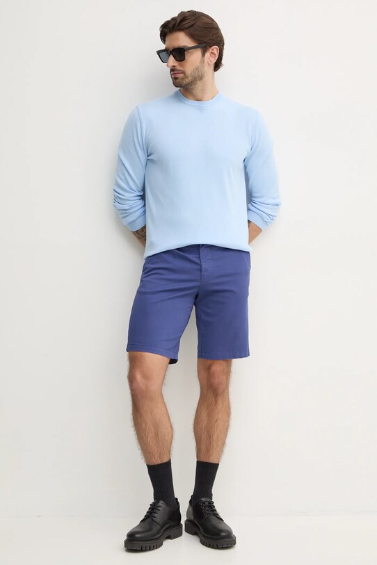 Хлопковый свитер United Colors of Benetton 1098U1I76 голубой AA00