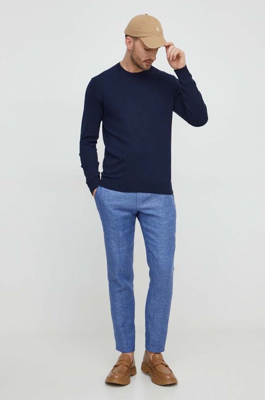 Бавовняний светр United Colors of Benetton 1098U1I76 темно-синій AA00